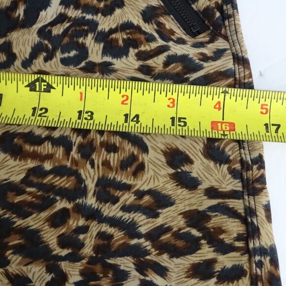 Coco Carmen Leopard Animal Print Leggings Women Size S-M Zipper Pockets Stretch - Picture 10 of 12